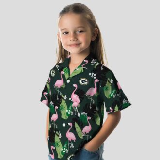 Green Bay Packers Flamingo Leaf Hawaiian Shirt, Aloha NFL Tropical Shirt for Fans & Summer