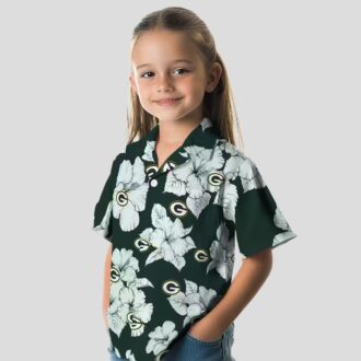Green Bay Packers Hibiscus Blooms White Hawaiian Shirt, NFL Football Fan Gifts
