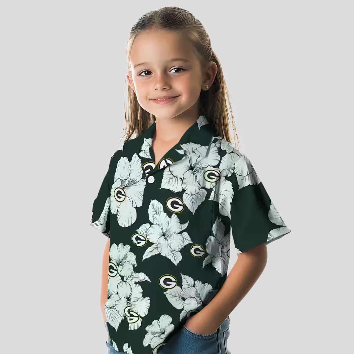 Green Bay Packers Hibiscus Blooms White Hawaiian Shirt, NFL Football Fan Gifts