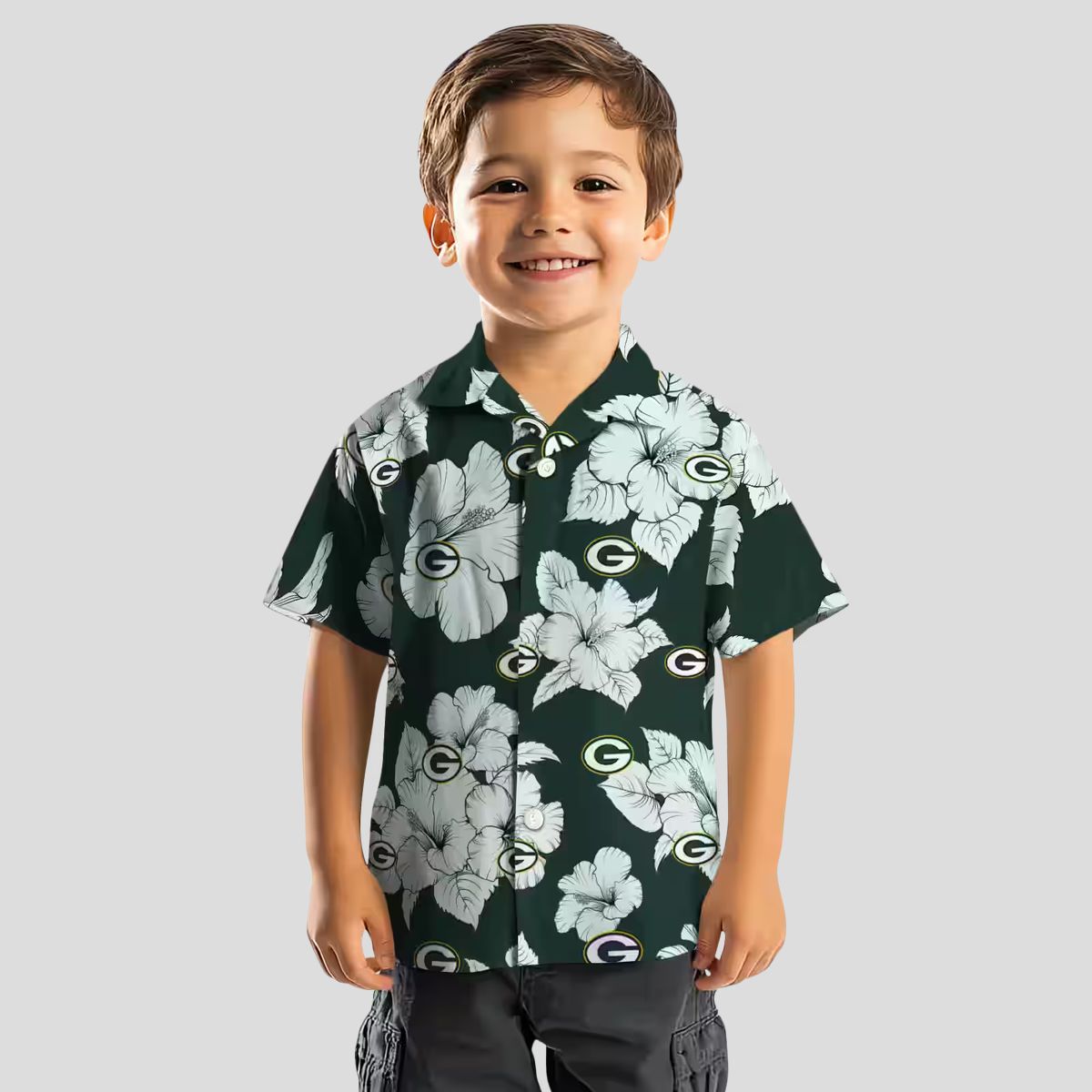 Green Bay Packers Hibiscus Blooms White Hawaiian Shirt, NFL Football Fan Gifts