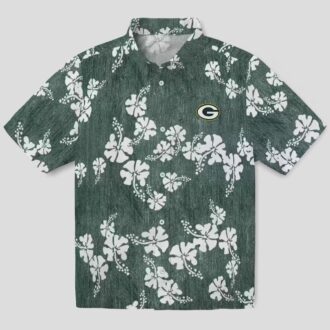 Green Bay Packers Hibiscus Clusters Hawaiian Shirt for Beach & Summer Fun