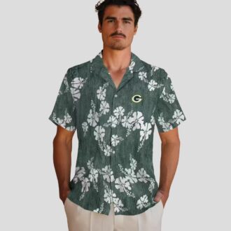 Green Bay Packers Hibiscus Clusters Hawaiian Shirt for Beach & Summer Fun