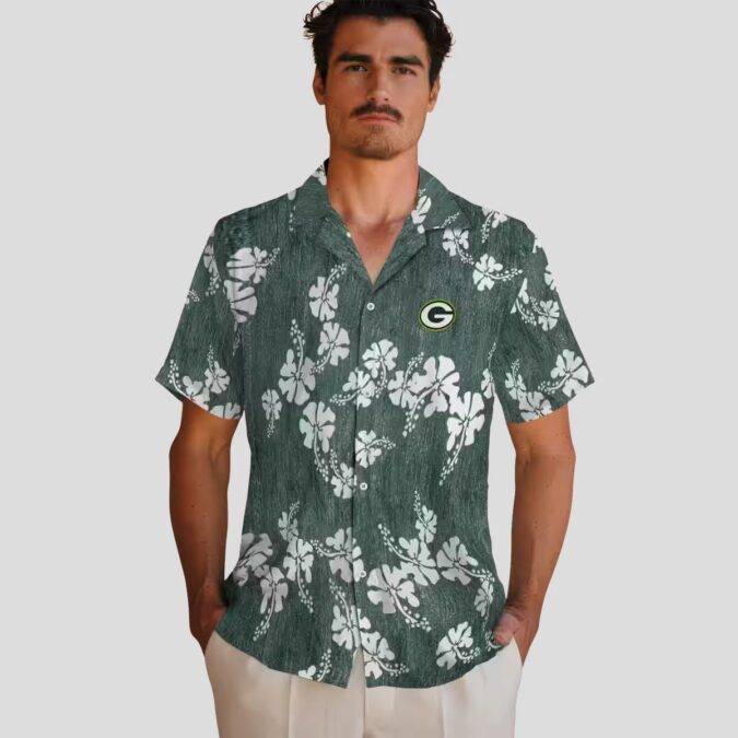 Green Bay Packers Hibiscus Clusters Hawaiian Shirt for Beach & Summer Fun