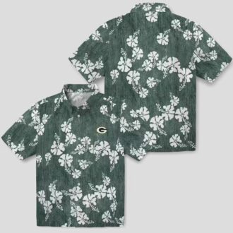 Green Bay Packers Hibiscus Clusters Hawaiian Shirt for Beach & Summer Fun