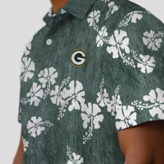 Green Bay Packers Hibiscus Clusters Hawaiian Shirt for Beach & Summer Fun