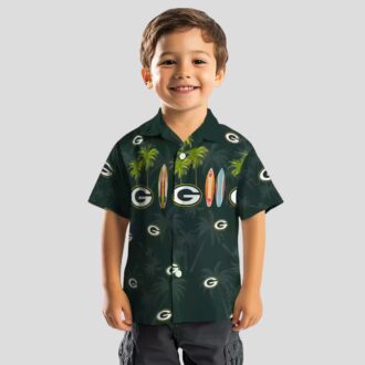 Green Bay Packers NFL Tropical Shirt, Aloha Hawaiian Shirt with Surfboard & Palm Leaves