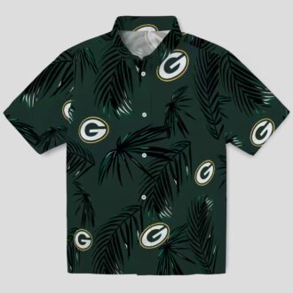 Green Bay Packers Palm Leaf Aloha Shirt, NFL Football Hawaiian Shirt for Fans