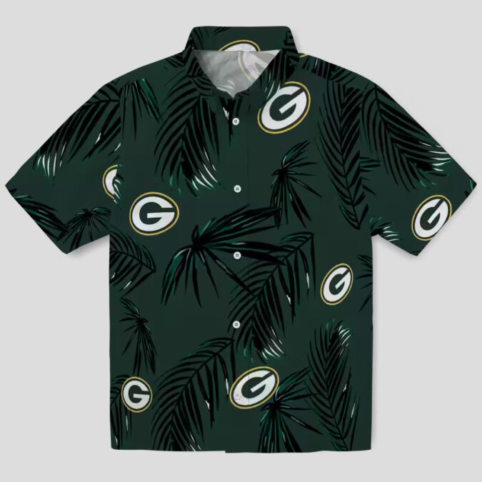 Green Bay Packers Palm Leaf Aloha Shirt, NFL Football Hawaiian Shirt for Fans