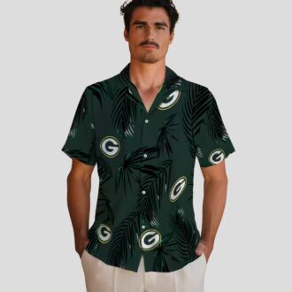 Green Bay Packers Palm Leaf Aloha Shirt, NFL Football Hawaiian Shirt for Fans