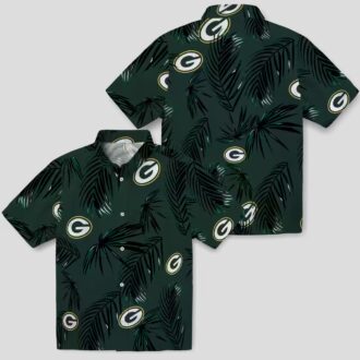 Green Bay Packers Palm Leaf Aloha Shirt, NFL Football Hawaiian Shirt for Fans