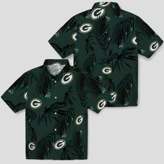 Green Bay Packers Palm Leaf Aloha Shirt, NFL Football Hawaiian Shirt for Fans
