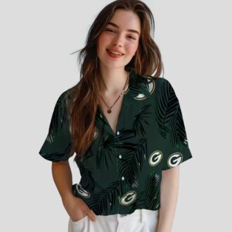 Green Bay Packers Palm Leaf Aloha Shirt, NFL Football Hawaiian Shirt for Fans