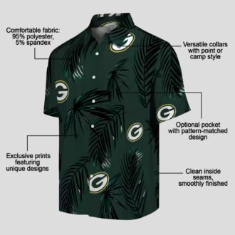Green Bay Packers Palm Leaf Aloha Shirt, NFL Football Hawaiian Shirt for Fans