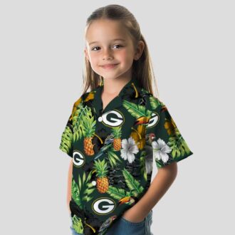 Green Bay Packers Pineapple Toucan Hawaiian Shirt, Tropical Hibiscus Aloha Shirt