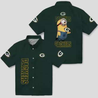 Green Bay Packers Stuart Minion Aloha Shirt, Tropical Hawaiian Shirt for NFL Fan