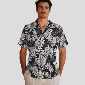 Green Bay Packers Summer Hawaiian Shirt, Black Monstera Leaf Aloha Shirt for Mens & Womens