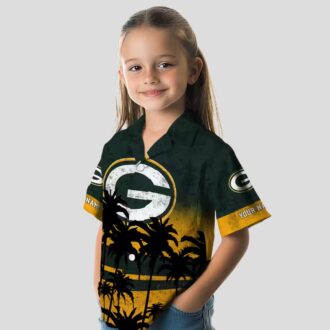 Green Bay Packers Sunset Tropical Hawaiian Shirt, Custom NFL Beachwear in Green & Black
