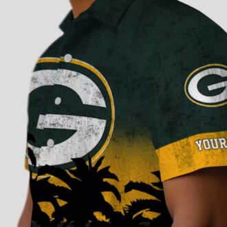 Green Bay Packers Sunset Tropical Hawaiian Shirt, Custom NFL Beachwear in Green & Black