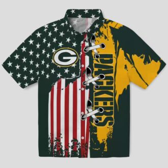 Green Bay Packers Tropical Hawaiian Shirt - Stitched Flag Design for NFL Fans
