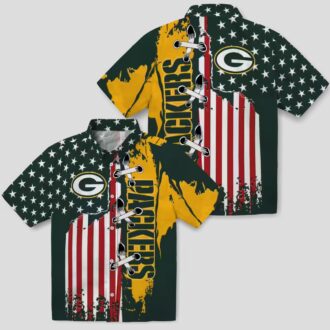 Green Bay Packers Tropical Hawaiian Shirt - Stitched Flag Design for NFL Fans