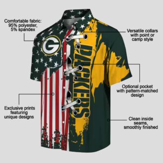 Green Bay Packers Tropical Hawaiian Shirt - Stitched Flag Design for NFL Fans