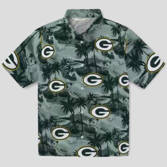 Green Bay Packers Tropical Shirt, Coastal Palms Aloha Shirt for NFL Fans & Beach Lovers