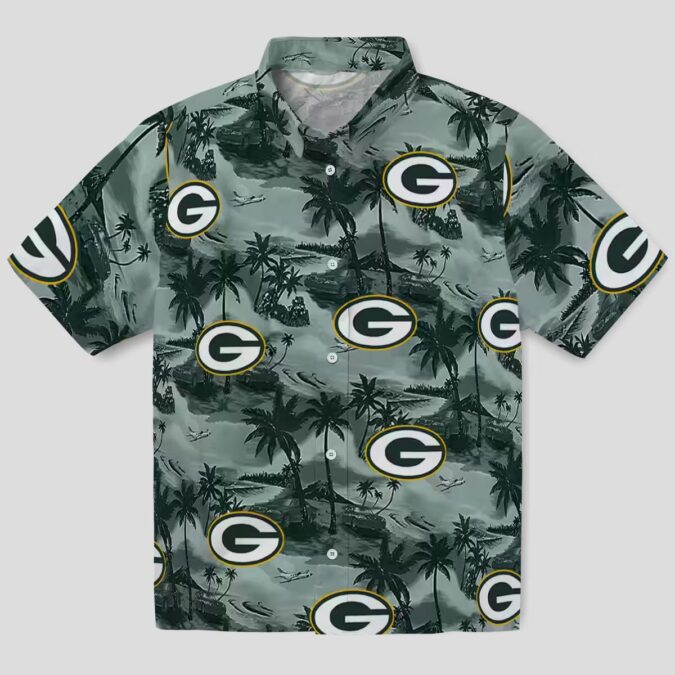 Green Bay Packers Tropical Shirt, Coastal Palms Aloha Shirt for NFL Fans & Beach Lovers