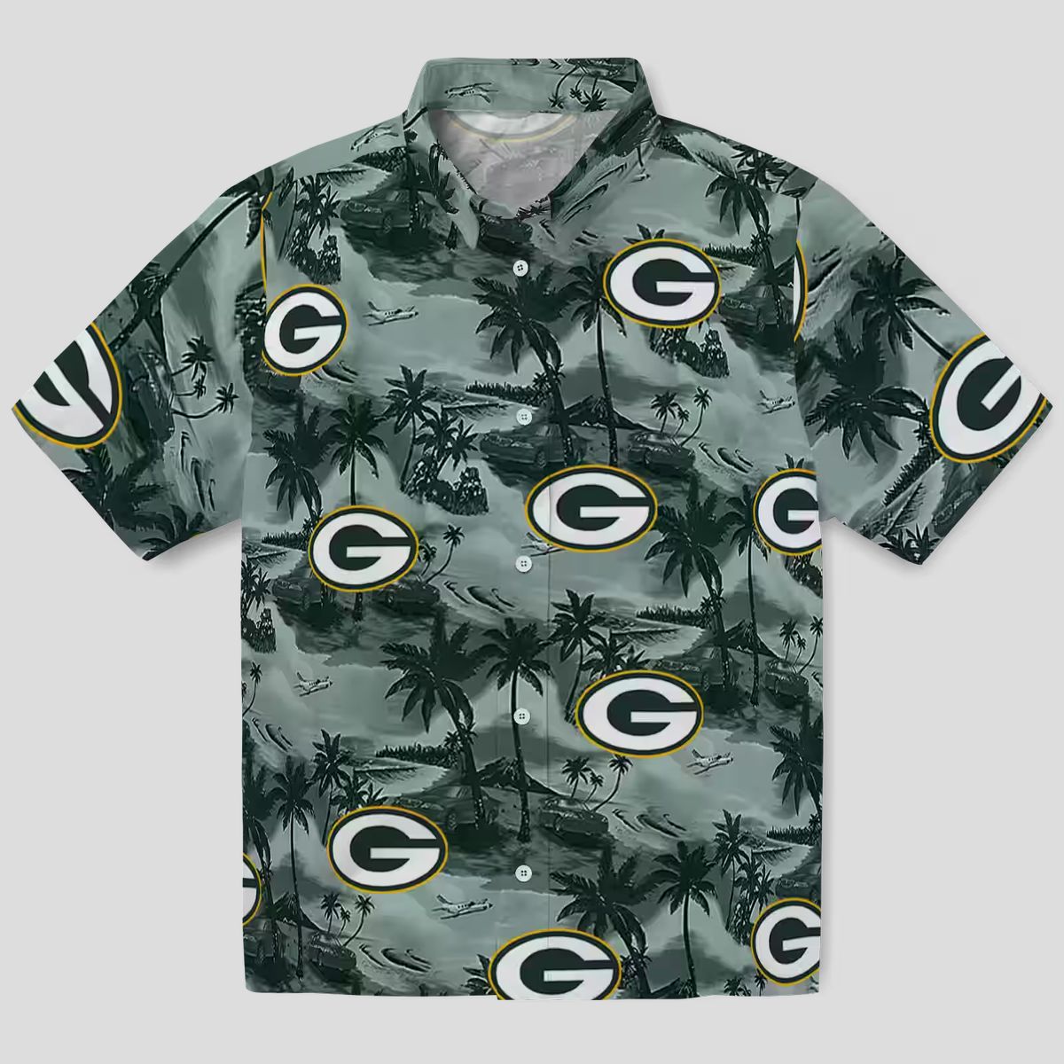 Green Bay Packers Tropical Shirt, Coastal Palms Aloha Shirt for NFL Fans & Beach Lovers