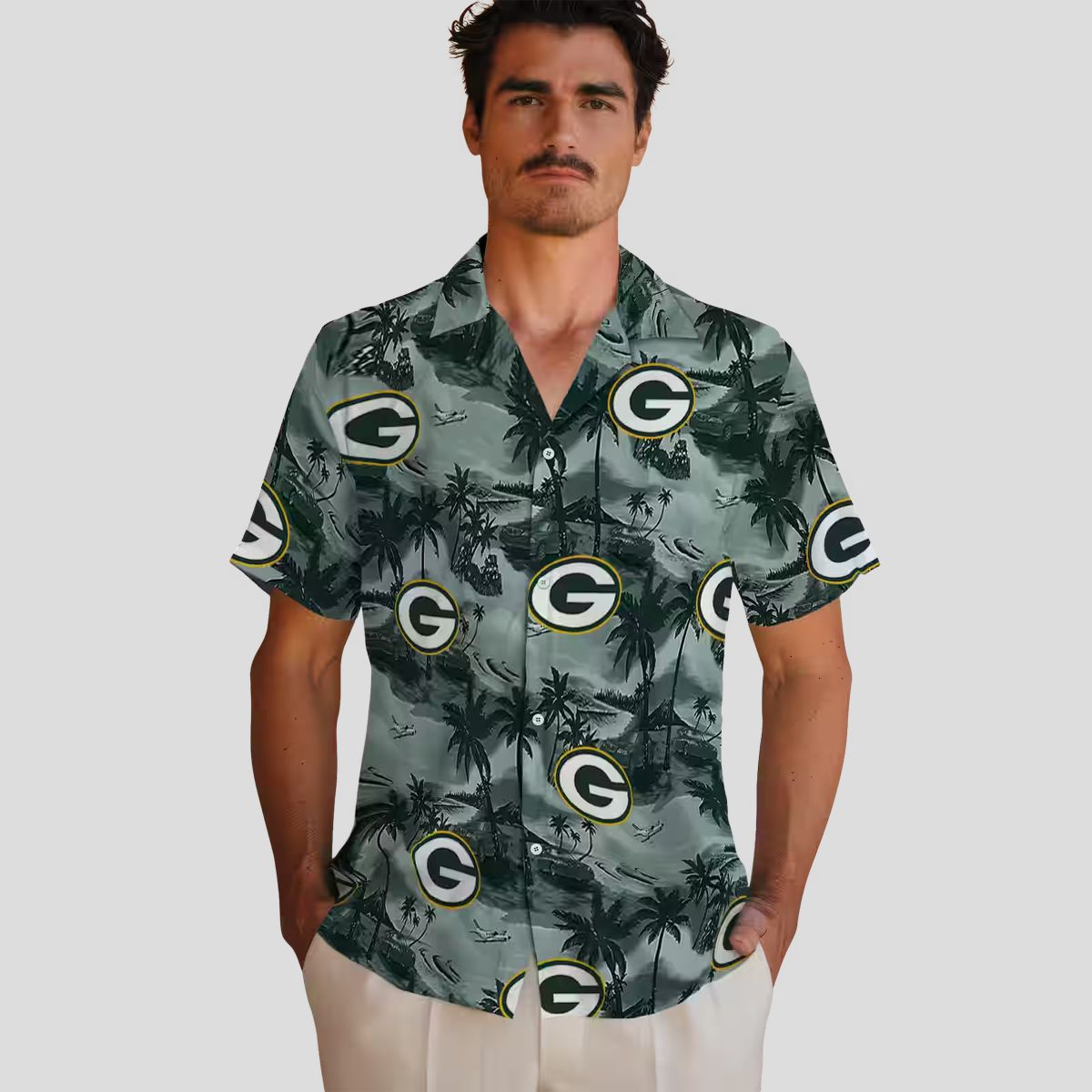 Green Bay Packers Tropical Shirt, Coastal Palms Aloha Shirt for NFL Fans & Beach Lovers