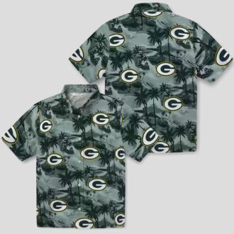Green Bay Packers Tropical Shirt, Coastal Palms Aloha Shirt for NFL Fans & Beach Lovers