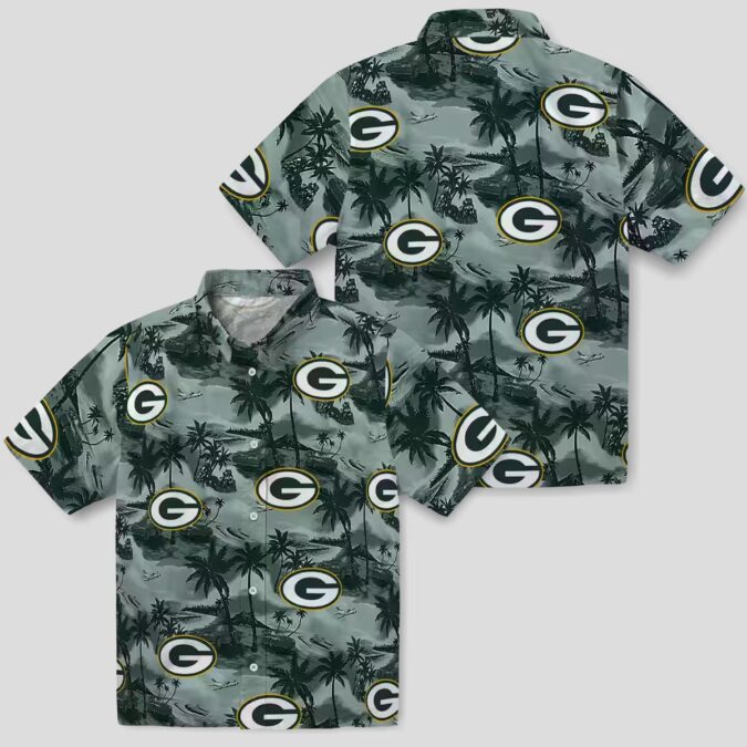 Green Bay Packers Tropical Shirt, Coastal Palms Aloha Shirt for NFL Fans & Beach Lovers