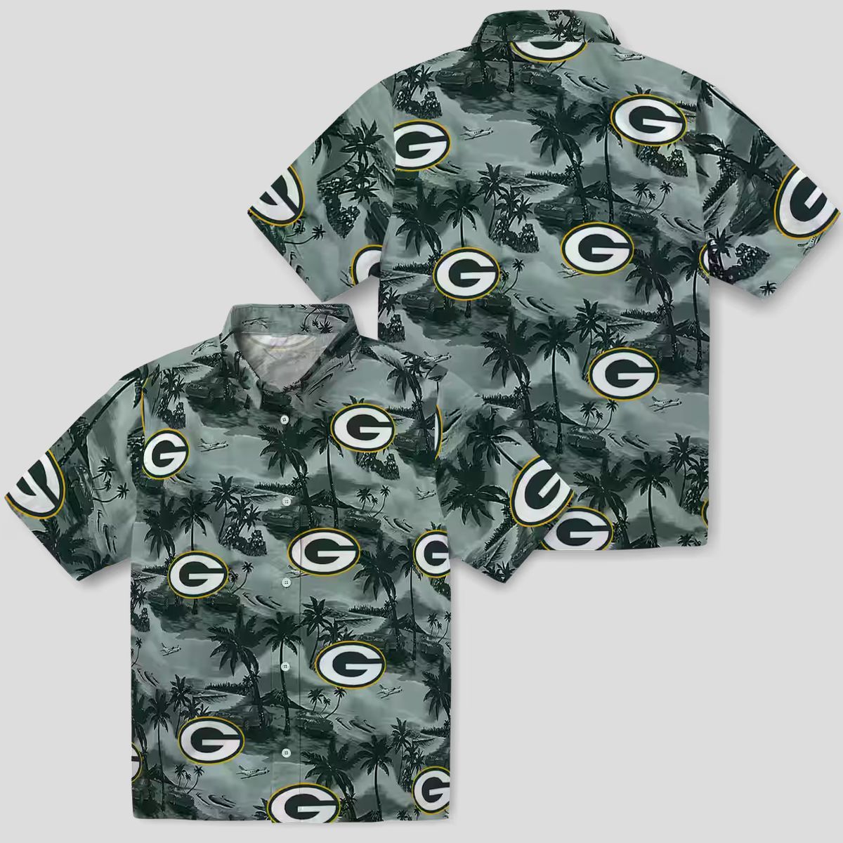 Green Bay Packers Tropical Shirt, Coastal Palms Aloha Shirt for NFL Fans & Beach Lovers