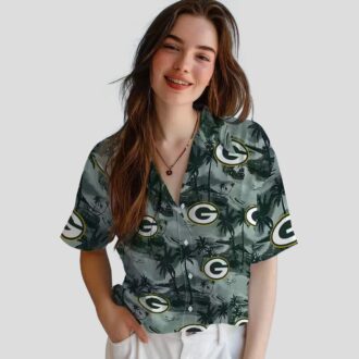 Green Bay Packers Tropical Shirt, Coastal Palms Aloha Shirt for NFL Fans & Beach Lovers