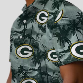Green Bay Packers Tropical Shirt, Coastal Palms Aloha Shirt for NFL Fans & Beach Lovers