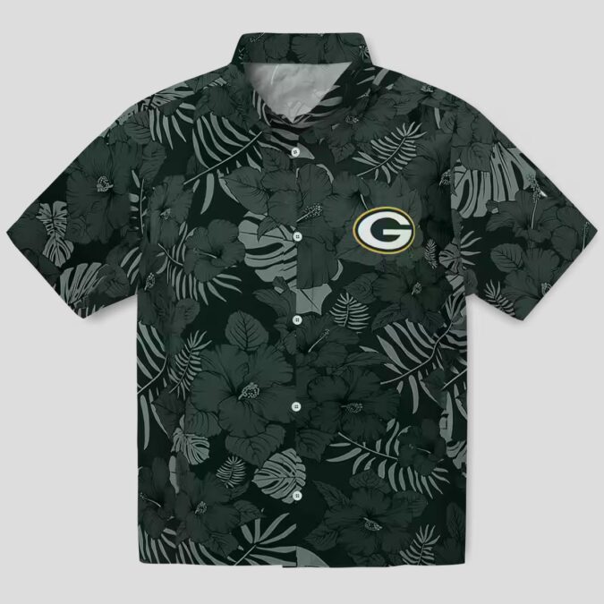 NFL Football Green Bay Packers Tropical Hawaiian Shirt, Jungle Vibes Green Beach Shirt