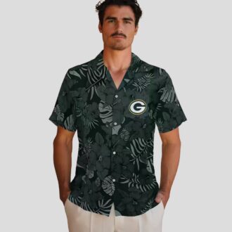 NFL Football Green Bay Packers Tropical Hawaiian Shirt, Jungle Vibes Green Beach Shirt