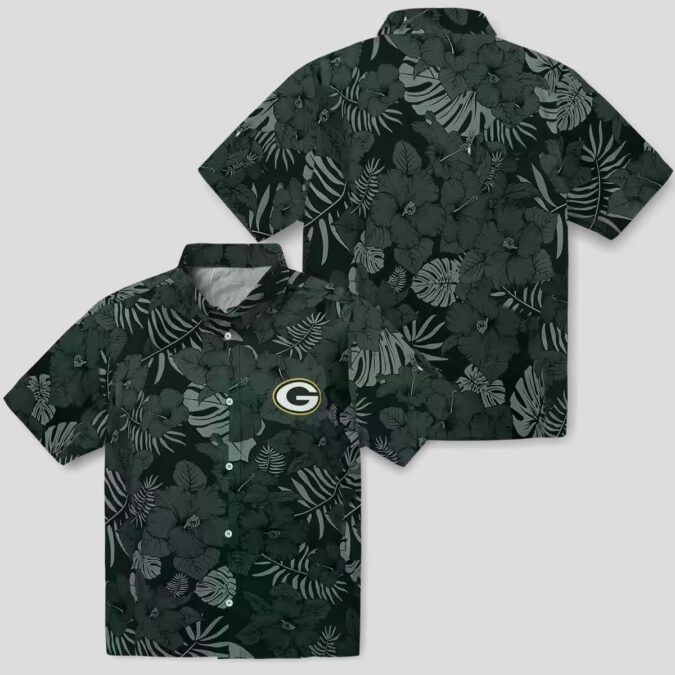 NFL Football Green Bay Packers Tropical Hawaiian Shirt, Jungle Vibes Green Beach Shirt