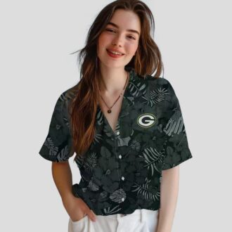 NFL Football Green Bay Packers Tropical Hawaiian Shirt, Jungle Vibes Green Beach Shirt