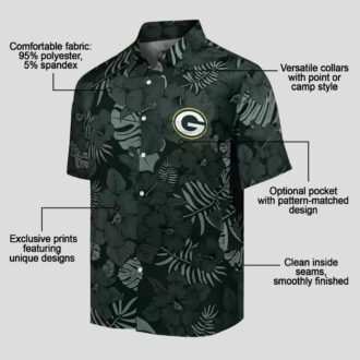 NFL Football Green Bay Packers Tropical Hawaiian Shirt, Jungle Vibes Green Beach Shirt