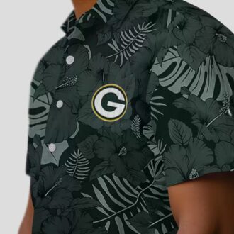 NFL Football Green Bay Packers Tropical Hawaiian Shirt, Jungle Vibes Green Beach Shirt