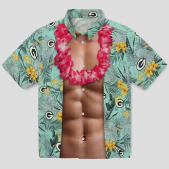 NFL Green Bay Packers Aloha Shirt, Tropical Chest Illusion Hawaiian Shirt for Fans