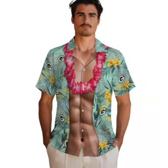 NFL Green Bay Packers Aloha Shirt, Tropical Chest Illusion Hawaiian Shirt for Fans