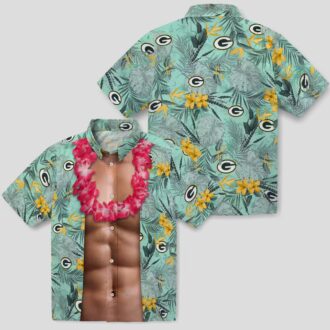 NFL Green Bay Packers Aloha Shirt, Tropical Chest Illusion Hawaiian Shirt for Fans