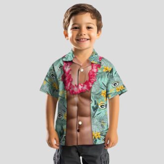 NFL Green Bay Packers Aloha Shirt, Tropical Chest Illusion Hawaiian Shirt for Fans