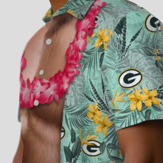 NFL Green Bay Packers Aloha Shirt, Tropical Chest Illusion Hawaiian Shirt for Fans