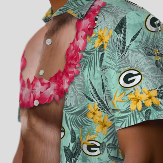 NFL Green Bay Packers Aloha Shirt, Tropical Chest Illusion Hawaiian Shirt for Fans