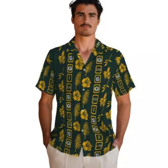NFL Green Bay Packers Framed Floral Hawaiian Shirt, Tropical Summer Beach Shirt
