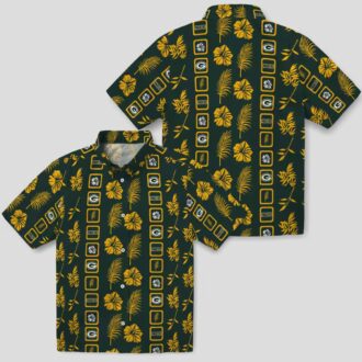 NFL Green Bay Packers Framed Floral Hawaiian Shirt, Tropical Summer Beach Shirt