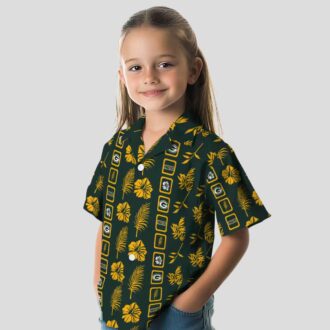 NFL Green Bay Packers Framed Floral Hawaiian Shirt, Tropical Summer Beach Shirt