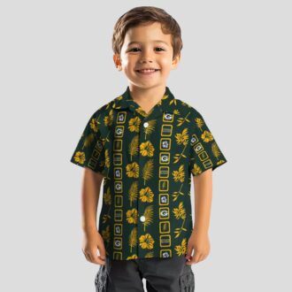 NFL Green Bay Packers Framed Floral Hawaiian Shirt, Tropical Summer Beach Shirt